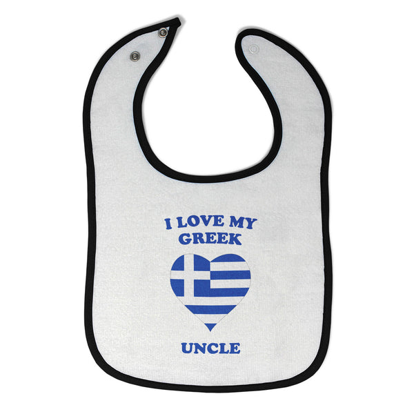 Cloth Bibs for Babies I Love My Greek Uncle Countries Baby Accessories Cotton - Cute Rascals