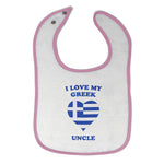 Cloth Bibs for Babies I Love My Greek Uncle Countries Baby Accessories Cotton - Cute Rascals