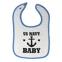 Cloth Bibs for Babies Us Navy Baby with Ship Anchor and Heart Symbol Cotton - Cute Rascals