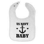 Cloth Bibs for Babies Us Navy Baby with Ship Anchor and Heart Symbol Cotton - Cute Rascals