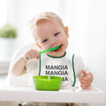 Cloth Bibs for Babies Mangia Mangia Mangia Eat Funny Humor Baby Accessories
