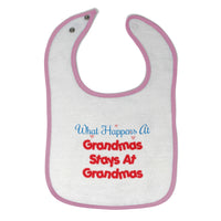 Cloth Bibs for Babies What Happens at Grandma's Stays Grandmother Grandma Cotton - Cute Rascals