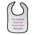 Baby Girl Bibs My Grandma Sends Me Kisses from Heaven Grandmother Cotton