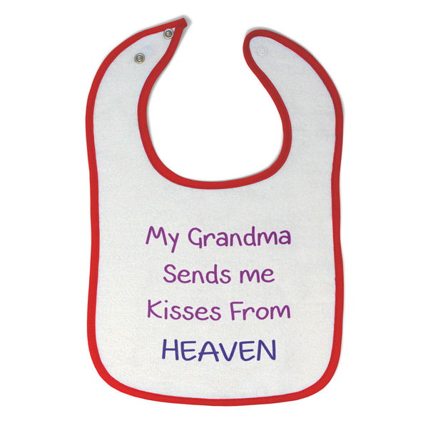 Baby Girl Bibs My Grandma Sends Me Kisses from Heaven Grandmother Cotton - Cute Rascals