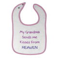 Baby Girl Bibs My Grandma Sends Me Kisses from Heaven Grandmother Cotton