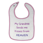 Baby Girl Bibs My Grandma Sends Me Kisses from Heaven Grandmother Cotton - Cute Rascals