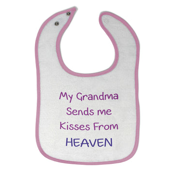 Baby Girl Bibs My Grandma Sends Me Kisses from Heaven Grandmother Cotton