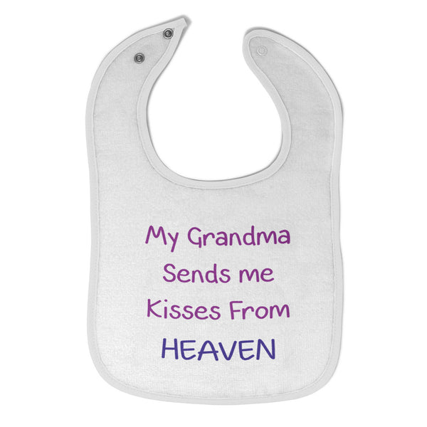 Baby Girl Bibs My Grandma Sends Me Kisses from Heaven Grandmother Cotton - Cute Rascals