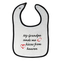 Cloth Bibs for Babies My Grandpa Sends Me Kisses from Heaven Grandpa Grandfather
