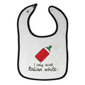 Cloth Bibs for Babies I Only Drink Italian White Funny Humor Baby Accessories