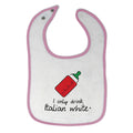 Cloth Bibs for Babies I Only Drink Italian White Funny Humor Baby Accessories