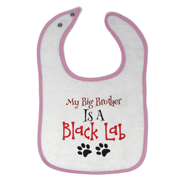 Cloth Bibs for Babies My Big Brother Is A Black Lab Dog Paws Dog Lover Pet