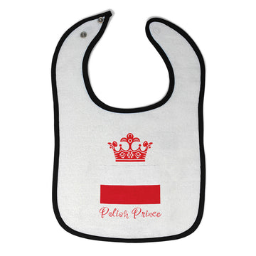 Baby Boy Bibs Polish Prince Crown Countries Prince Burp Cloths Contrast Trim