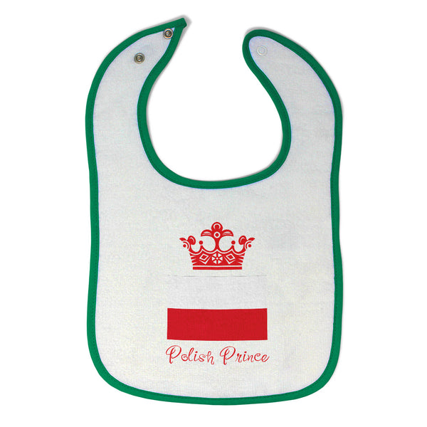 Baby Boy Bibs Polish Prince Crown Countries Prince Burp Cloths Contrast Trim - Cute Rascals