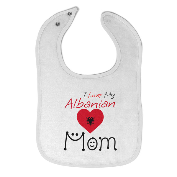 Cloth Bibs for Babies I Love My Albanian Mom Baby Accessories Burp Cloths Cotton - Cute Rascals