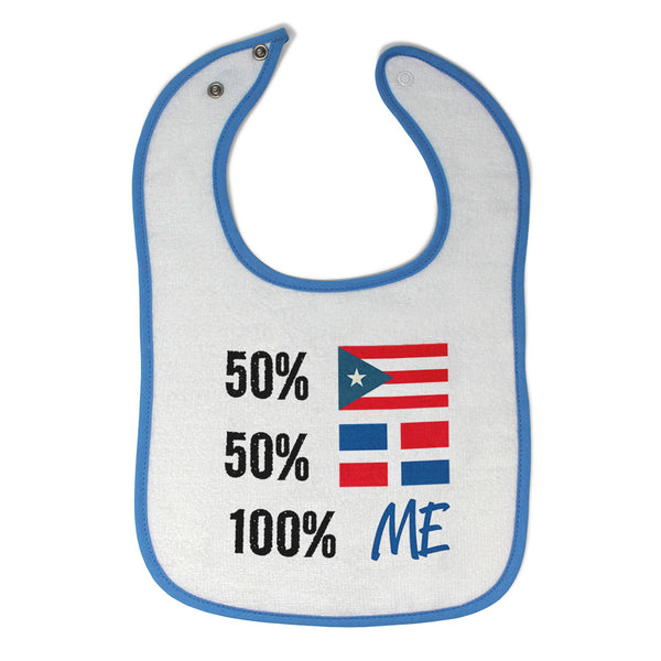 Cloth Bibs for Babies 50% Puerto Rican 50% Dominican = 100% Me Baby Accessories - Cute Rascals