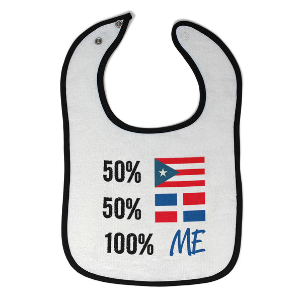 Cloth Bibs for Babies 50% Puerto Rican 50% Dominican = 100% Me Baby Accessories - Cute Rascals