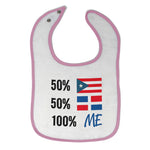 Cloth Bibs for Babies 50% Puerto Rican 50% Dominican = 100% Me Baby Accessories - Cute Rascals