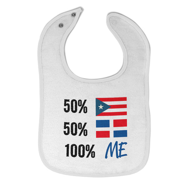 Cloth Bibs for Babies 50% Puerto Rican 50% Dominican = 100% Me Baby Accessories - Cute Rascals