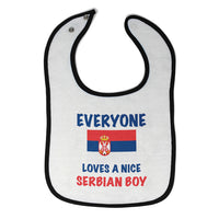 Baby Boy Bibs Everyone Loves A Nice Serbian Boy Burp Cloths Contrast Trim Cotton - Cute Rascals