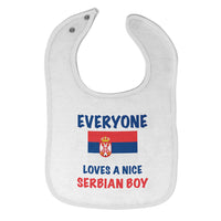 Baby Boy Bibs Everyone Loves A Nice Serbian Boy Burp Cloths Contrast Trim Cotton - Cute Rascals