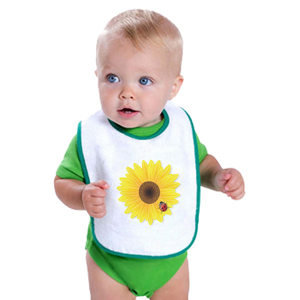 Cloth Bibs for Babies Sunflower and Ladybug Nature Flowers & Plants Cotton - Cute Rascals