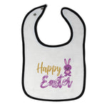 Cloth Bibs for Babies Happy Easter Purple Baby Accessories Burp Cloths Cotton - Cute Rascals