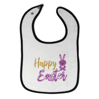 Cloth Bibs for Babies Happy Easter Purple Baby Accessories Burp Cloths Cotton - Cute Rascals
