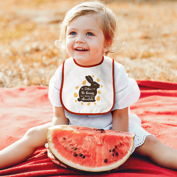 Cloth Bibs for Babies Follow The Bunny He Has Chocolate Baby Accessories Cotton - Cute Rascals