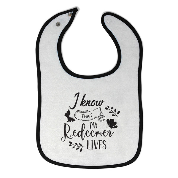 Cloth Bibs for Babies I Know My Redeemer Lives Baby Accessories Cotton - Cute Rascals