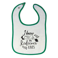 Cloth Bibs for Babies I Know My Redeemer Lives Baby Accessories Cotton - Cute Rascals