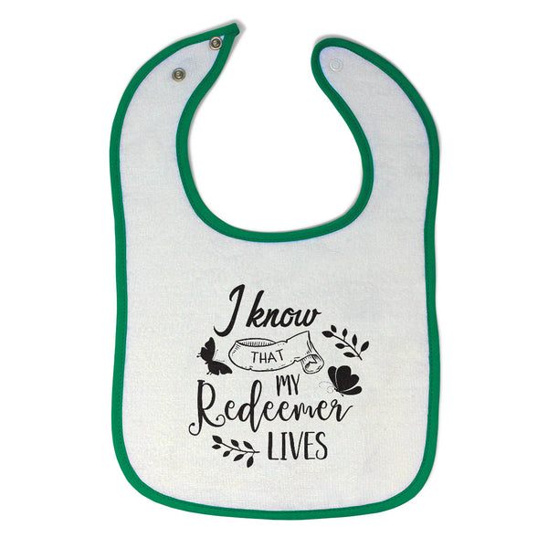 Cloth Bibs for Babies I Know My Redeemer Lives Baby Accessories Cotton - Cute Rascals