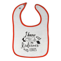 Cloth Bibs for Babies I Know My Redeemer Lives Baby Accessories Cotton - Cute Rascals