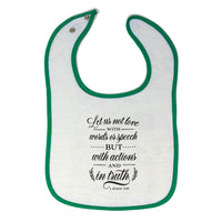 Cloth Bibs for Babies Love with Words Or Speech Or Actions and in Truth Cotton - Cute Rascals