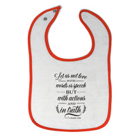 Cloth Bibs for Babies Love with Words Or Speech Or Actions and in Truth Cotton - Cute Rascals