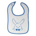 Cloth Bibs for Babies Blue Outlined Bunny Baby Accessories Burp Cloths Cotton - Cute Rascals