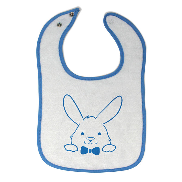 Cloth Bibs for Babies Blue Outlined Bunny Baby Accessories Burp Cloths Cotton - Cute Rascals