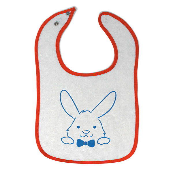 Cloth Bibs for Babies Blue Outlined Bunny Baby Accessories Burp Cloths Cotton - Cute Rascals