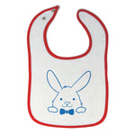 Cloth Bibs for Babies Blue Outlined Bunny Baby Accessories Burp Cloths Cotton - Cute Rascals