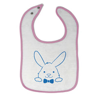 Cloth Bibs for Babies Blue Outlined Bunny Baby Accessories Burp Cloths Cotton - Cute Rascals