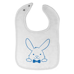 Cloth Bibs for Babies Blue Outlined Bunny Baby Accessories Burp Cloths Cotton - Cute Rascals