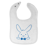 Cloth Bibs for Babies Blue Outlined Bunny Baby Accessories Burp Cloths Cotton - Cute Rascals