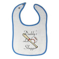 Cloth Bibs for Babies Daddy's Lil' Slugger Baseball Dad Father's Day Cotton
