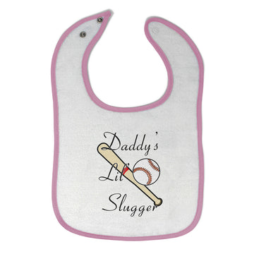Cloth Bibs for Babies Daddy's Lil' Slugger Baseball Dad Father's Day Cotton