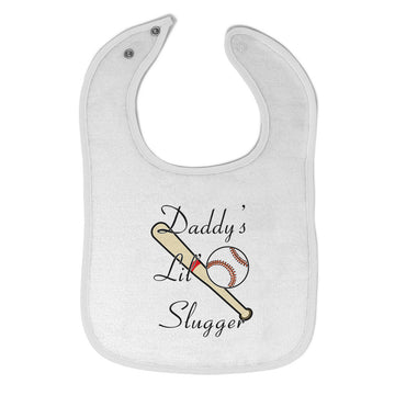 Cloth Bibs for Babies Daddy's Lil' Slugger Baseball Dad Father's Day Cotton
