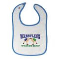 Cloth Bibs for Babies Wrestling It's in My Blood Sport Players Fighting Cotton
