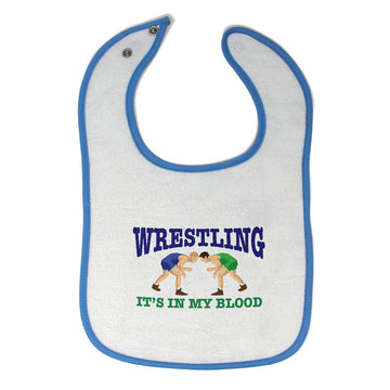 Cloth Bibs for Babies Wrestling It's in My Blood Sport Players Fighting Cotton