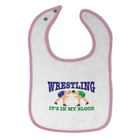 Cloth Bibs for Babies Wrestling It's in My Blood Sport Players Fighting Cotton - Cute Rascals