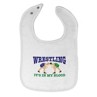 Cloth Bibs for Babies Wrestling It's in My Blood Sport Players Fighting Cotton - Cute Rascals