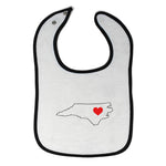 Cloth Bibs for Babies North Carolina Heart Love States Baby Accessories Cotton - Cute Rascals